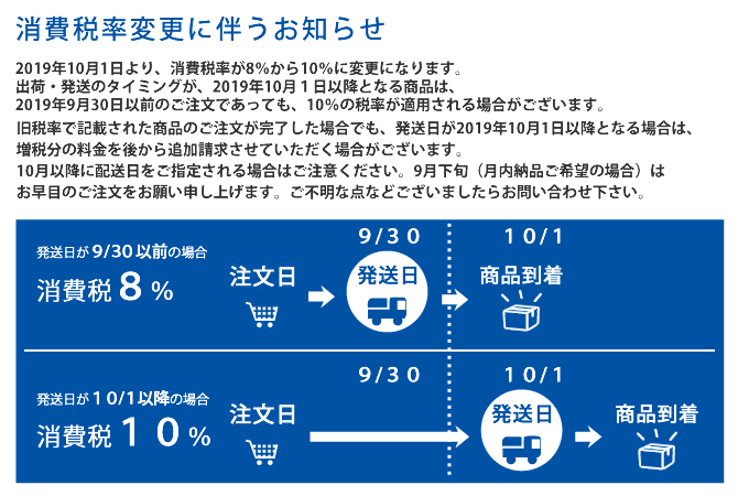 消費税率変更のお知らせバナー2019